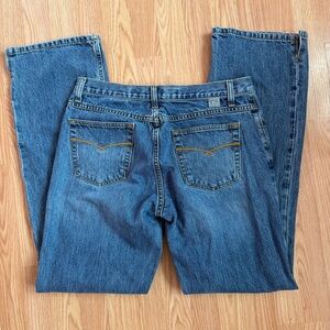 Cruel Girl Blue Straight Leg Jeans with Back Pocket Stitch